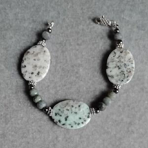 Hand Crafted Sesame Jasper And Labradorite Bracelet